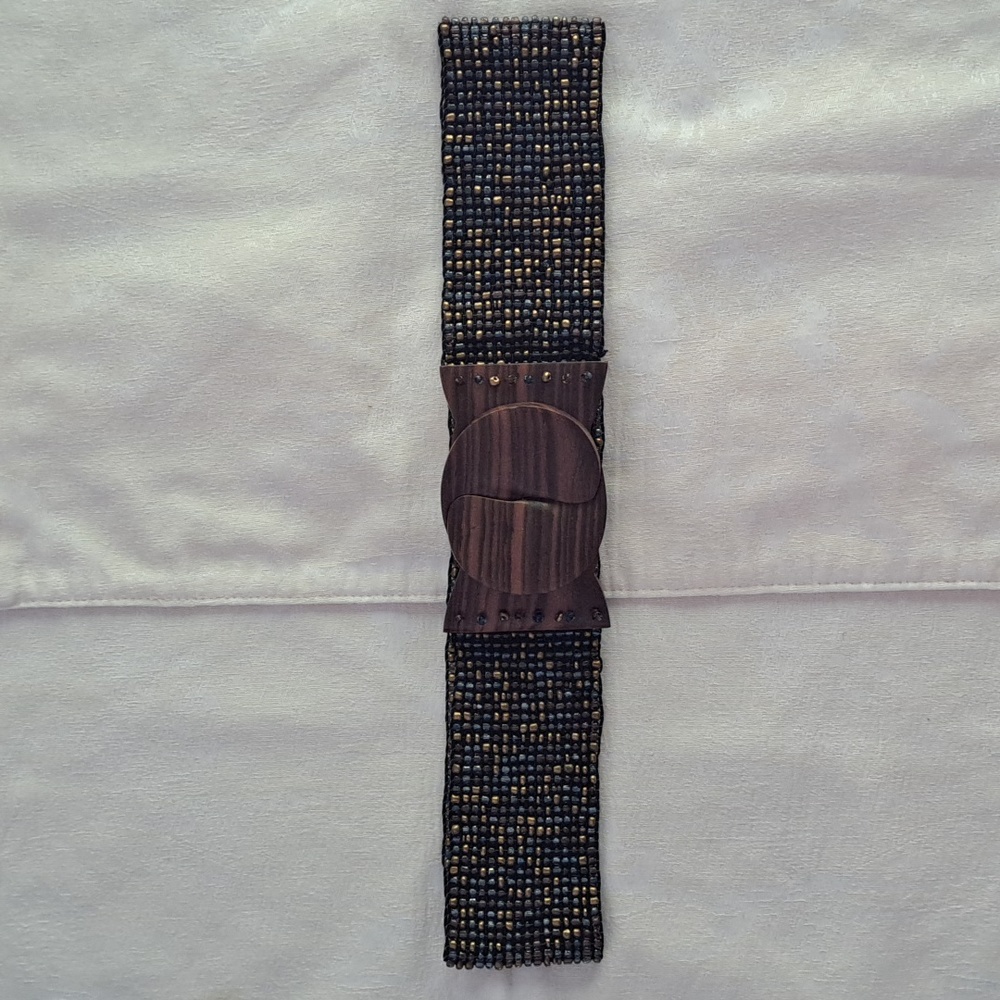 Wood and Glass Bead Belt